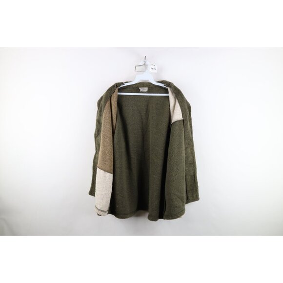 Vintage 90s Streetwear Womens XL Color Block Deep Pile Fleece Sweater Jacket - Picture 8 of 12